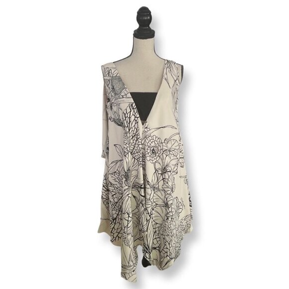 Just Cavalli beige ball floral print low back dress size 42 - Picture 1 of 10